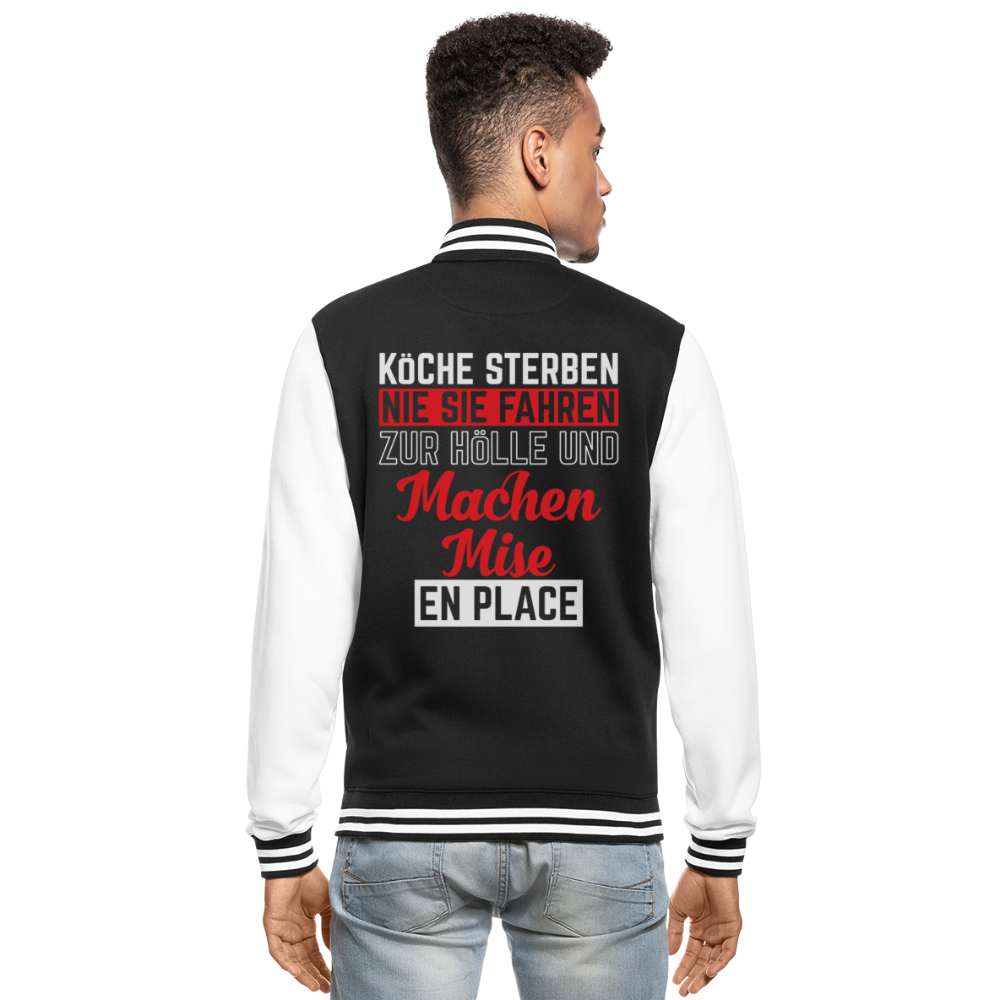 College-Sweatjacke - Schwarz/Weiß